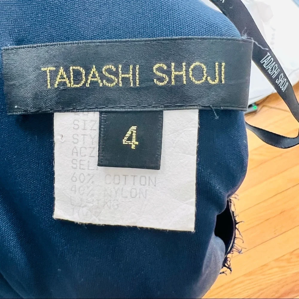 Tadashi Shoji Blue lace dress half sleeve size 4 - Picture 5 of 7